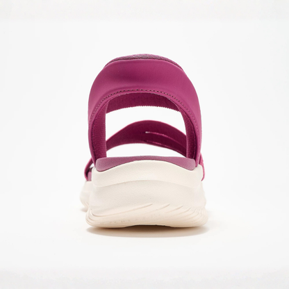 Comfortable Sandals for Women with Woven Stretch Strap Cushioned Sole Adjustable Ankle Sport Style