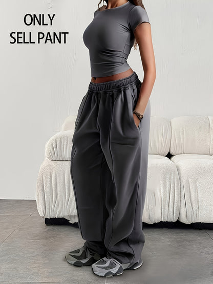 Effortless Baggy Sweatpants for Women with High Waist Drawstring Wide Leg Relaxed Style