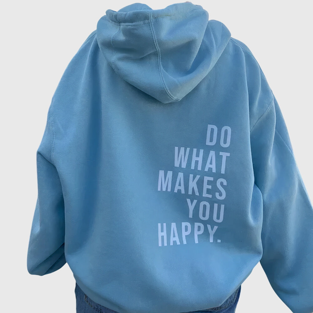 Effortless Graphic Print Hoodie for Women with Drawstring Hood Long Sleeve Oversized Relaxed Casual Style