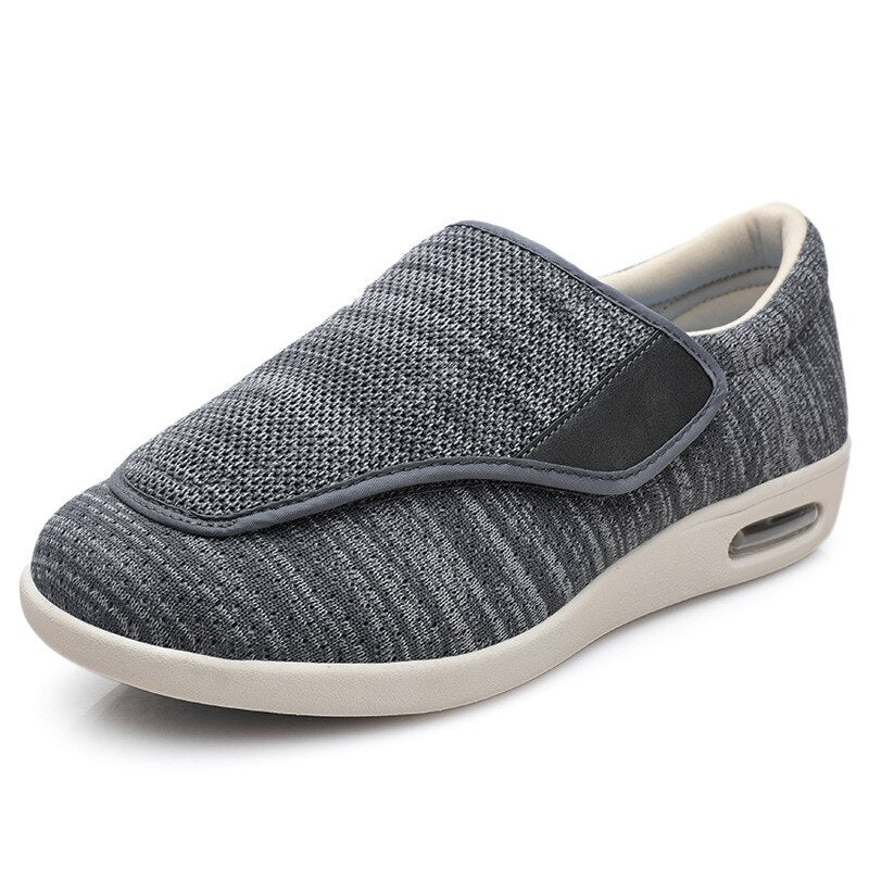 Comfortable Knit Sneaker for Women with Adjustable Strap Wide Fit Air Cushion Sole Casual Style