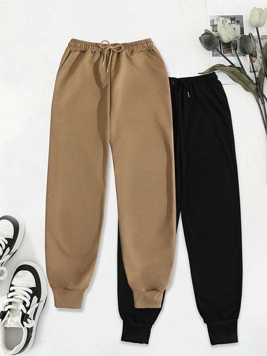 Effortless Jogger Sweatpants for Women with High Waist Drawstring Relaxed Cuffed Casual Style