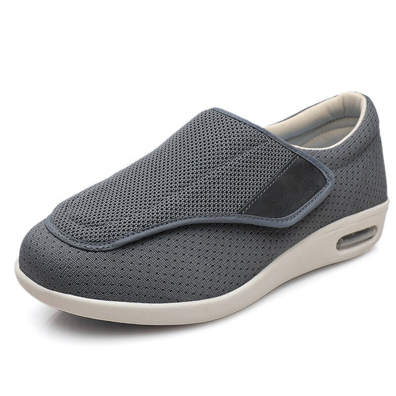Comfortable Knit Sneaker for Women with Adjustable Strap Wide Fit Air Cushion Sole Casual Style