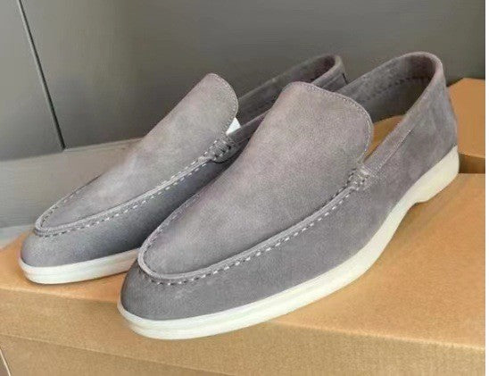 Effortless Suede Loafer for Women with Round Toe Slip On Flat Sole Casual Style