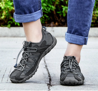Comfortable Mesh Trail Sneaker for Women with Toggle Lace Rugged Outsole Lightweight Style
