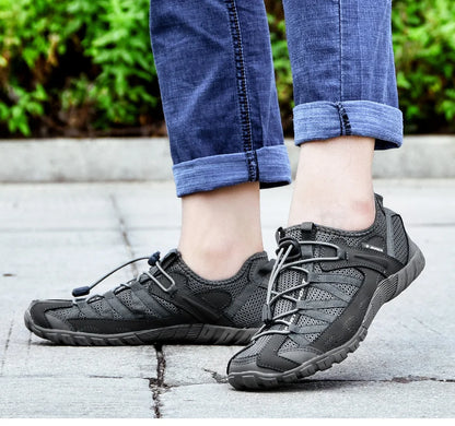 Comfortable Mesh Trail Sneaker for Women with Toggle Lace Rugged Outsole Lightweight Style
