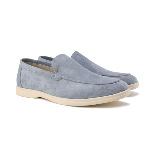 Comfortable Suede Loafers for Women with Moc Toe Slip On Elastic Gore Casual Style