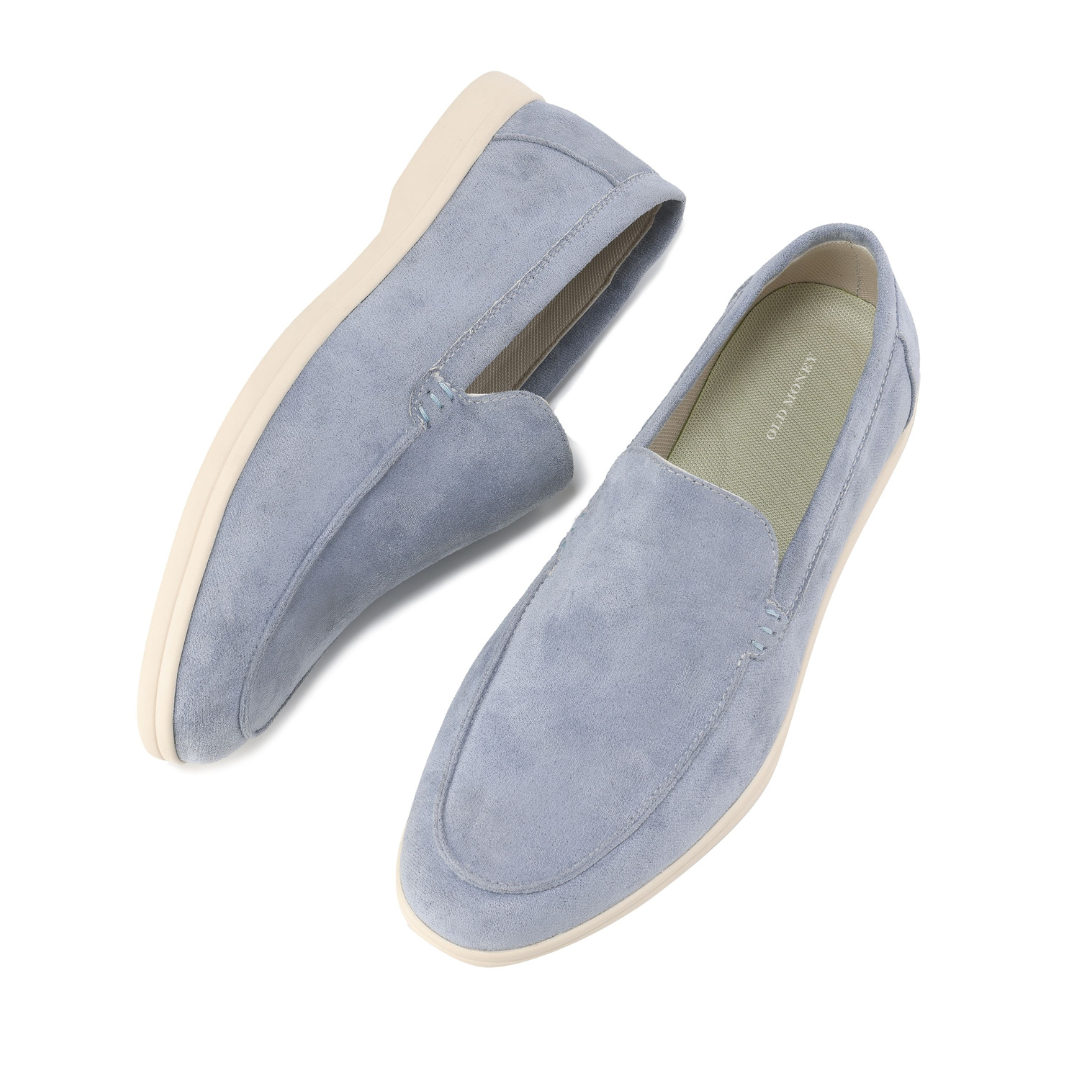 Comfortable Suede Loafers for Women with Moc Toe Slip On Elastic Gore Casual Style