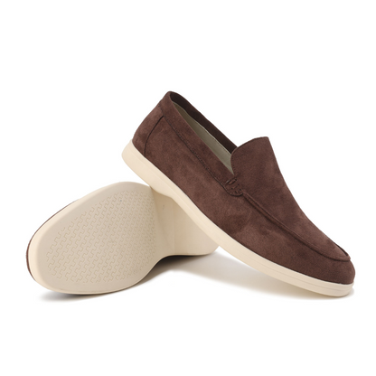 Comfortable Suede Loafers for Women with Moc Toe Slip On Elastic Gore Casual Style