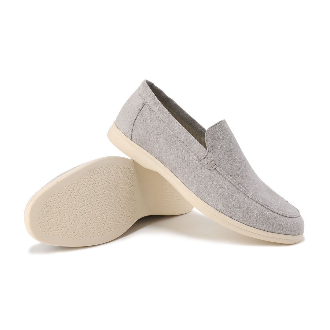 Comfortable Suede Loafers for Women with Moc Toe Slip On Elastic Gore Casual Style