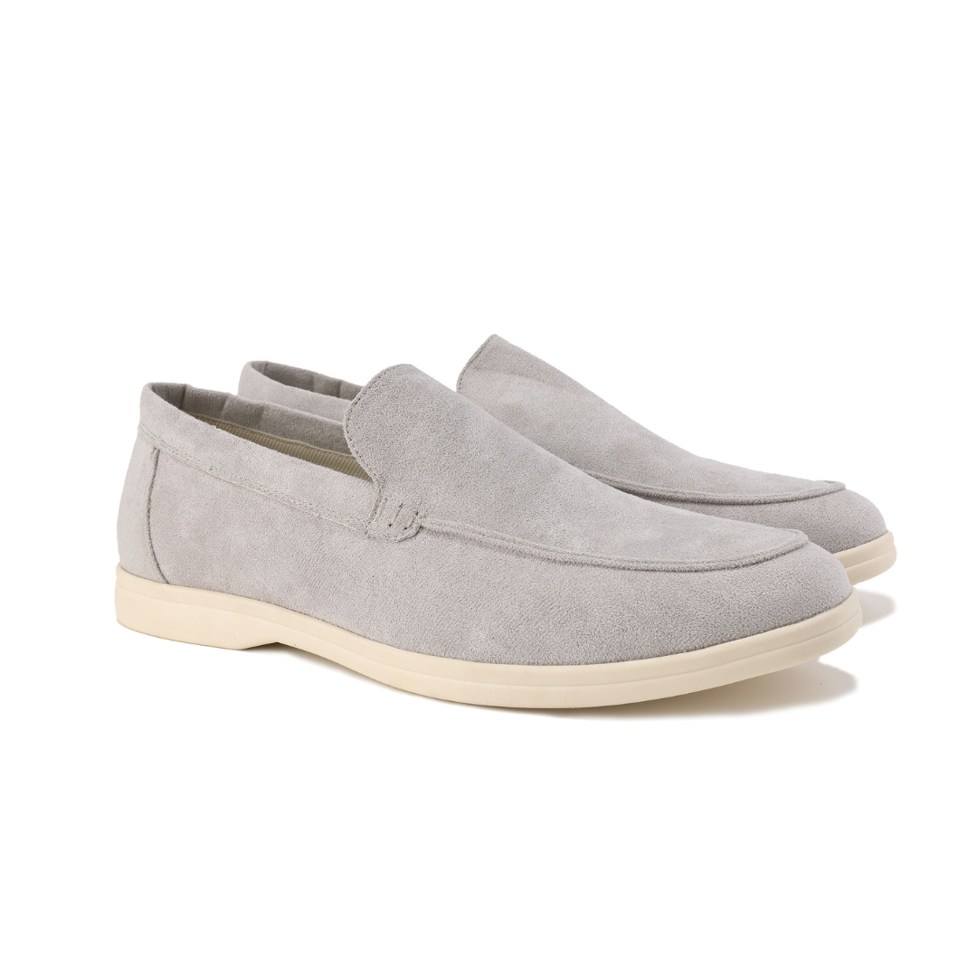 Comfortable Suede Loafers for Women with Moc Toe Slip On Elastic Gore Casual Style