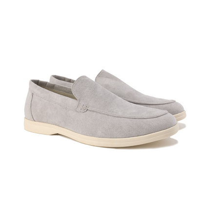 Comfortable Suede Loafers for Women with Moc Toe Slip On Elastic Gore Casual Style