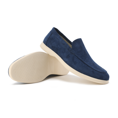 Comfortable Suede Loafers for Women with Moc Toe Slip On Elastic Gore Casual Style