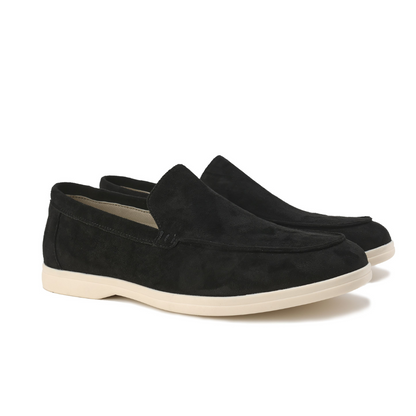 Comfortable Suede Loafers for Women with Moc Toe Slip On Elastic Gore Casual Style