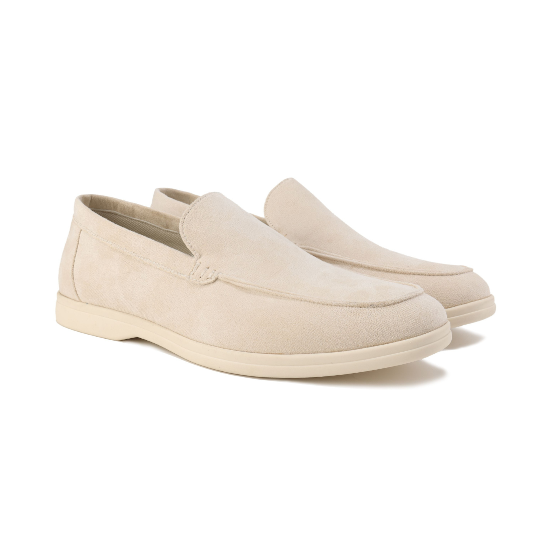 Comfortable Suede Loafers for Women with Moc Toe Slip On Elastic Gore Casual Style