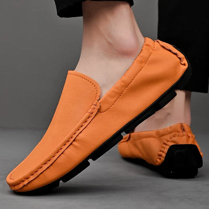 Comfortable Leather Driving Loafer for Women with Moc Toe Slip On Flexible Sole Casual Style