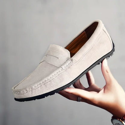 Stylish Suede Penny Loafer for Women with Moc Toe Slip On Rubber Sole Casual Style