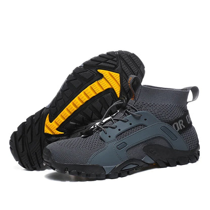 Comfortable Mesh Hiking Sneaker for Women with Lace Up Sock Collar Lug Sole Outdoor Style