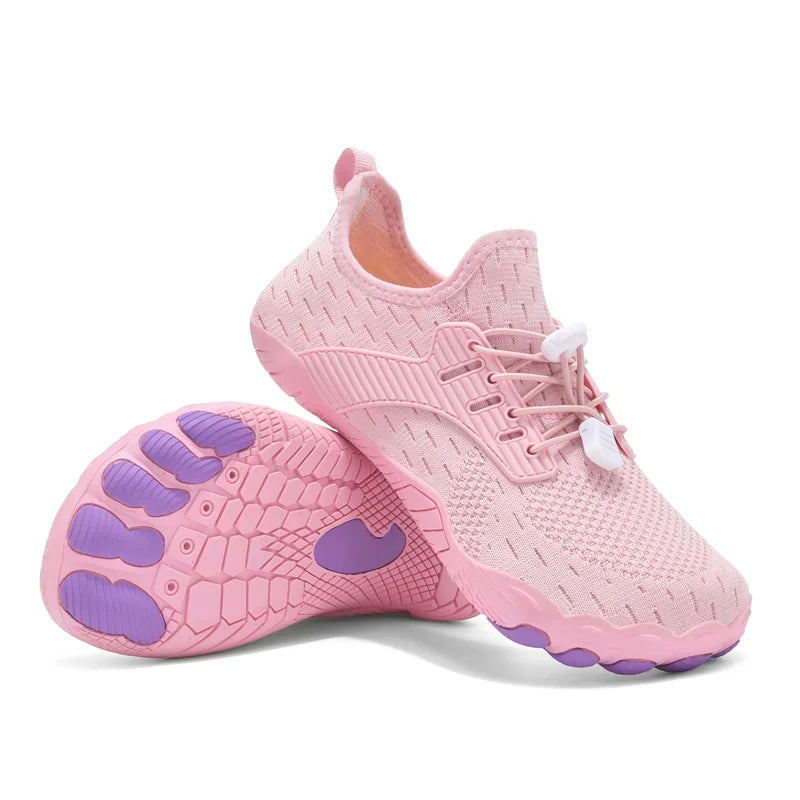 Comfortable Knit Mesh Fashion Sneakers for Women with Lace Up Toggle Flexible Sole Athletic Style