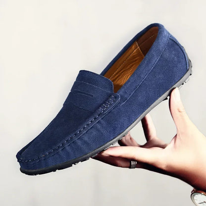 Stylish Suede Penny Loafer for Women with Moc Toe Slip On Rubber Sole Casual Style
