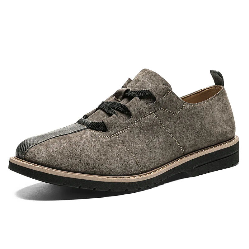 Effortless Suede Casual Shoes for Women with Lace Up Contrast Toe Low Top Style