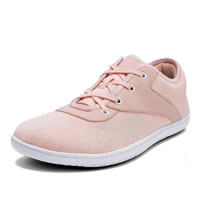 Effortless Mesh Knit Sneaker for Women with Lace Up Round Toe Rubber Sole Casual Style