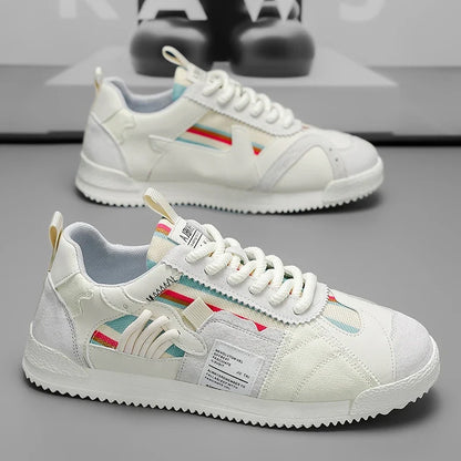 Stylish Color Block Fashion Sneakers for Women with Lace Up Suede Panel Retro Style