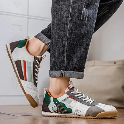 Stylish Colorblock Fashion Sneaker for Women with Lace Up Contrast Panel Chunky Sole Casual Style