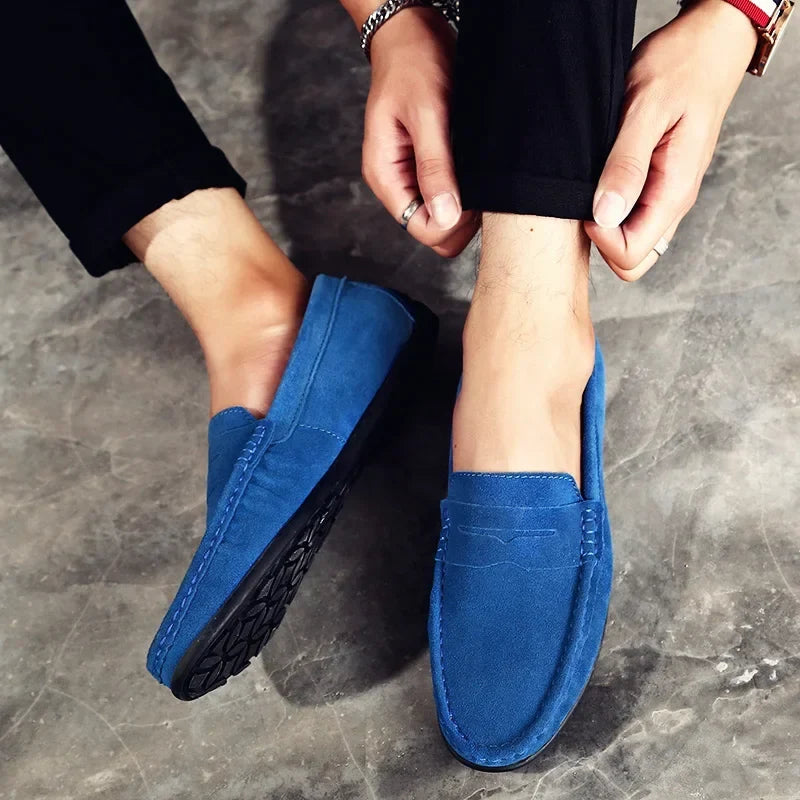 Stylish Suede Penny Loafer for Women with Moc Toe Slip On Rubber Sole Casual Style