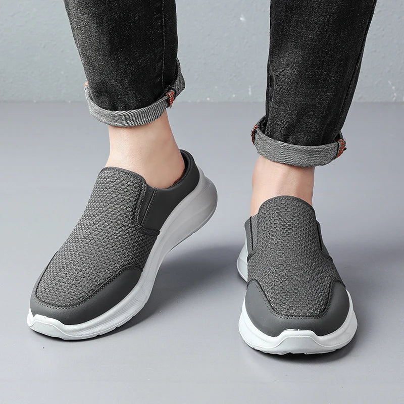 Effortless Mesh Mule Sneaker for Women with Backless Round Toe Chunky Sole Casual Style