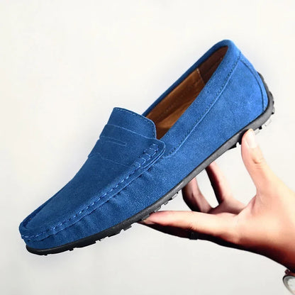 Stylish Suede Penny Loafer for Women with Moc Toe Slip On Rubber Sole Casual Style