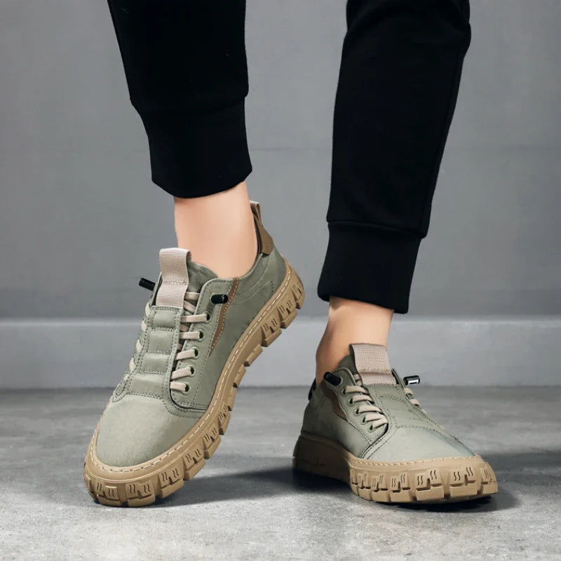 Comfortable Suede Sneaker for Women with Lace Up Low Top Chunky Sole Casual Style