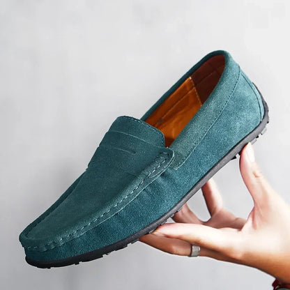 Stylish Suede Penny Loafer for Women with Moc Toe Slip On Rubber Sole Casual Style