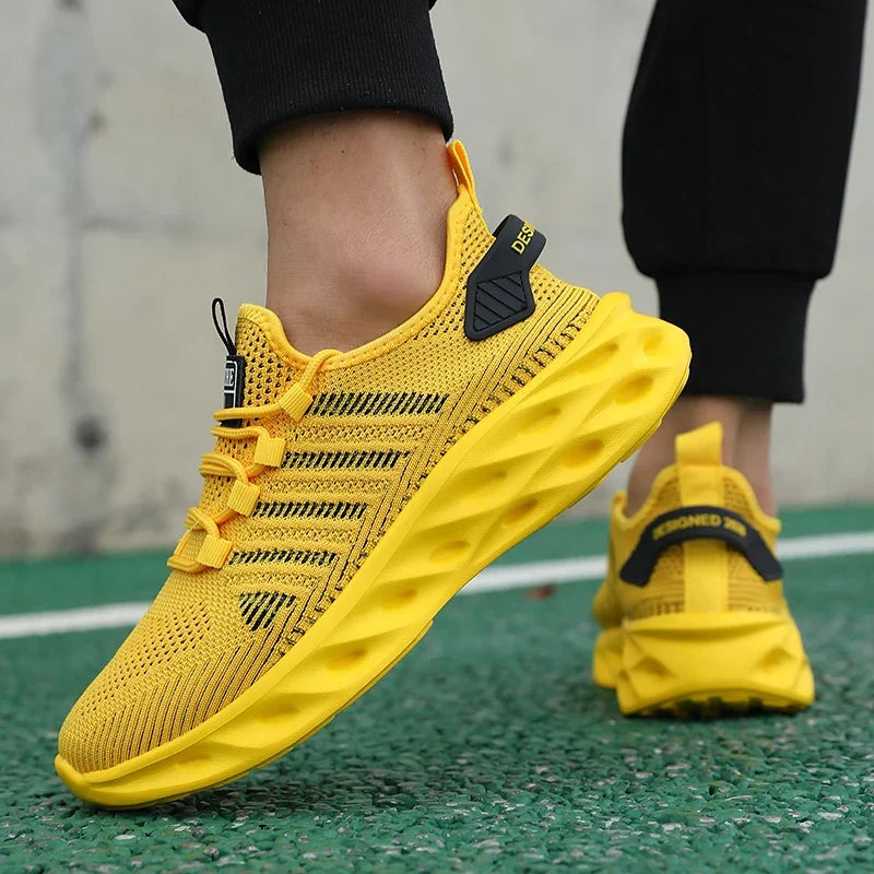Stylish Knit Mesh Fashion Sneaker for Women with Lace Up Low Top Blade Sole Athletic Style
