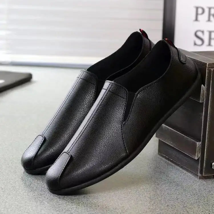 Stylish Faux Leather Slip On Loafer for Women with Round Toe Elastic Panel Rubber Sole Casual Style