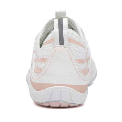 Effortless Knit Mesh Fashion Sneakers for Women with Lace Up Toggle Barefoot Toe Trail Style