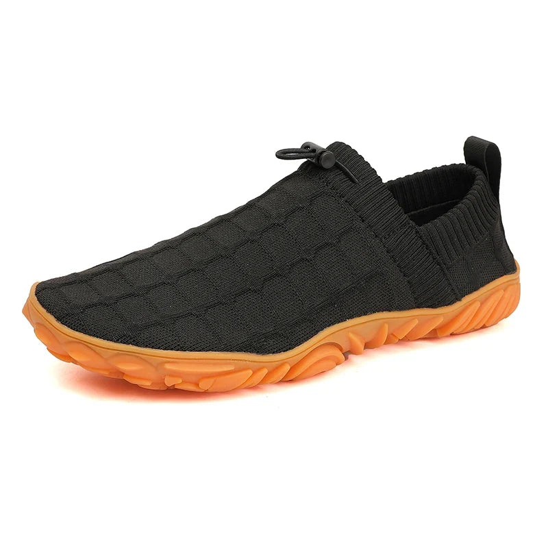 Comfortable Knit Slip On Sneaker for Women with Drawstring Closure Chunky Textured Sole Casual Style