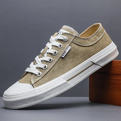 Comfortable Canvas Sneaker for Women with Lace Up Low Top Rubber Sole Casual Style