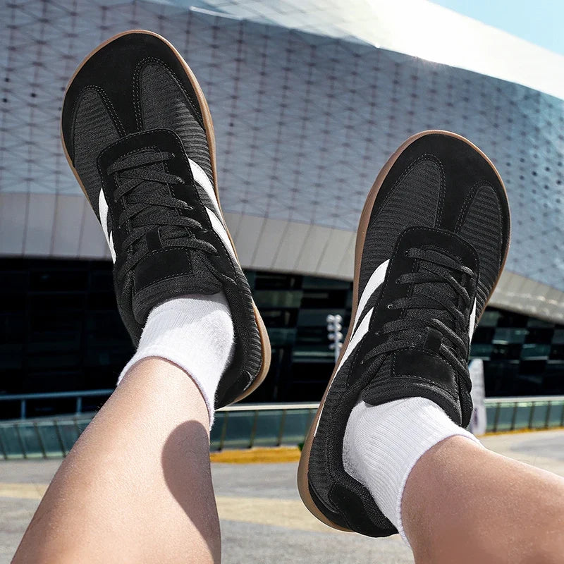 Effortless Canvas Fashion Sneaker for Women with Lace Up Contrast Stripe Gum Sole Casual Style