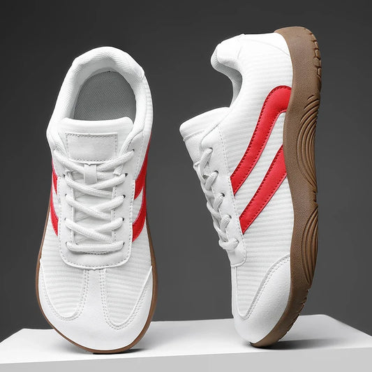 Effortless Canvas Fashion Sneaker for Women with Lace Up Contrast Stripe Gum Sole Casual Style