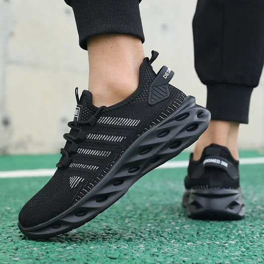 Stylish Knit Mesh Fashion Sneaker for Women with Lace Up Low Top Blade Sole Athletic Style