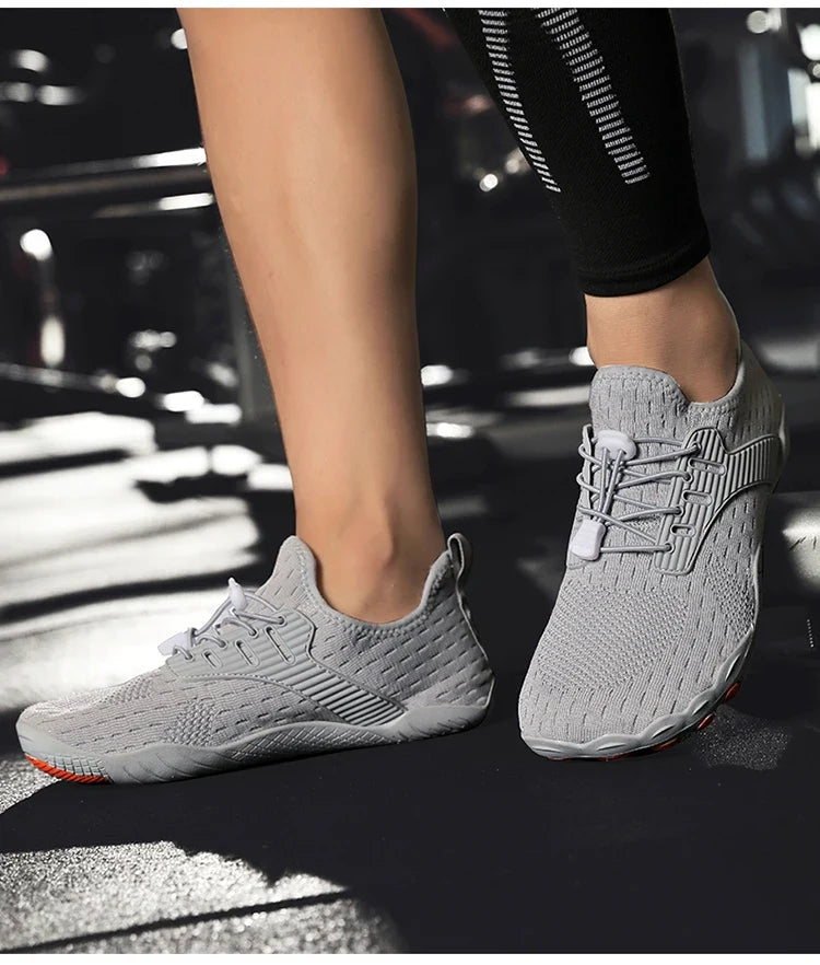 Comfortable Knit Mesh Fashion Sneakers for Women with Lace Up Toggle Flexible Sole Athletic Style