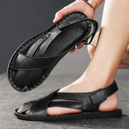 Comfortable Leather Fisherman Sandal for Women with Crisscross Strap Closed Toe Adjustable Style