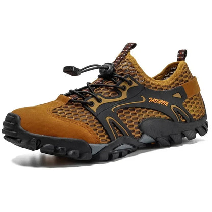 Effortless Mesh Trail Sneaker for Women with Lace Up Chunky Lugged Outsole Sporty Style