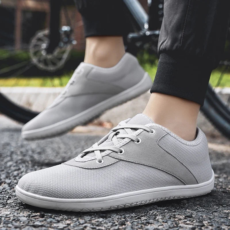Effortless Mesh Knit Sneaker for Women with Lace Up Round Toe Rubber Sole Casual Style