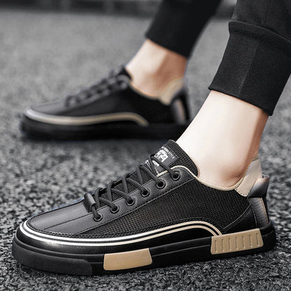 Stylish Mesh Colorblock Fashion Sneakers for Women with Lace Up Low Top Ribbed Sole Casual Style