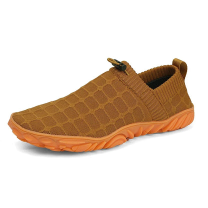 Comfortable Knit Slip On Sneaker for Women with Drawstring Closure Chunky Textured Sole Casual Style