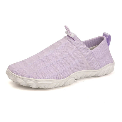Comfortable Knit Slip On Sneaker for Women with Drawstring Closure Chunky Textured Sole Casual Style