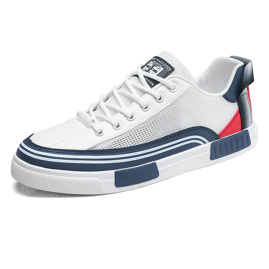 Stylish Mesh Colorblock Fashion Sneakers for Women with Lace Up Low Top Ribbed Sole Casual Style
