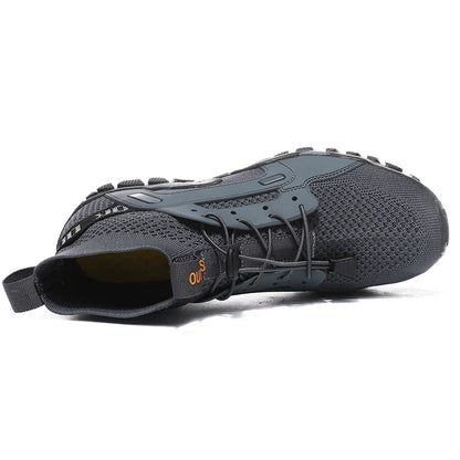 Comfortable Mesh Hiking Sneaker for Women with Lace Up Sock Collar Lug Sole Outdoor Style