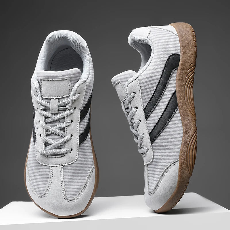 Effortless Canvas Fashion Sneaker for Women with Lace Up Contrast Stripe Gum Sole Casual Style